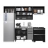 Cozinha Modulada Compacta Fidelitá Mônaco 4 Peças 280cm 8 Portas 2 Gavetas sem Tampo Chumbo/titâ - 2