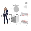Ver imagem 3 de Conjunto para Banheiro Balcão com Espelho Redondo sem Cuba 60cm 3690 Bn Branco