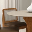 Ver imagem 3 de Mesa Redonda Andria 4 Cadeiras Sextavadas Freijó/off/c.caramelo - M.a Freijó/off Pre/corino