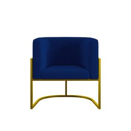 Kit 02 Poltronas Lua com Base de Metal Gold Sala Reforçada Cor:azul Marinho - 5