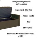 Ver imagem 4 de Kit Cabeceira e Calçadeira Baú Emma Suede Casal 140 Cm