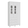 Guarda Roupa Peroba Tedy 3 Portas e 3 Gavetas Mdf Cor Branco - 1