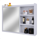 Ver imagem 1 de Espelheira Organizadora para Banheiro com Espelho Luxo - Branco