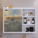 Ver imagem 3 de Espelheira Organizadora para Banheiro com Espelho Luxo - Branco