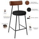 Ver imagem 4 de Kit 04 Banquetas Baixa Cozinha Sala Jantar Bancada Milão L02 Couríssimo Marrom Preto - lyam decor Ly