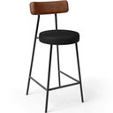 Ver imagem 3 de Kit 04 Banquetas Baixa Cozinha Sala Jantar Bancada Milão L02 Couríssimo Marrom Preto - lyam decor Ly