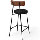 Ver imagem 7 de Kit 04 Banquetas Baixa Cozinha Sala Jantar Bancada Milão L02 Couríssimo Marrom Preto - lyam decor Ly