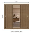 Ver imagem 4 de Guarda-roupa Casal 3 Portas de Correr com Espelho 2 Gavetas Rustic Sublime Madesa