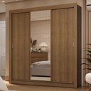 Ver imagem 1 de Guarda-roupa Casal 3 Portas de Correr com Espelho 2 Gavetas Rustic Sublime Madesa