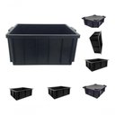 Ver imagem 4 de Caixa Plástica Organizadora 1012 com Tampa 15,5L em Polipropileno Empilhável Preto Premium Colchõ