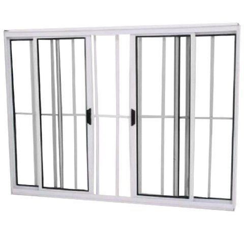 Janela Vitro 4 Folhas Alumínio Branco 1.00 x 2.00 Modular com Grade