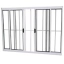 Ver imagem 1 de Janela Vitro 4 Folhas Alumínio Branco 1.00 x 2.00 Modular com Grade