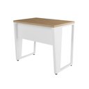 Ver imagem 4 de Mesa Industrial Escritório 90cm X 60cm Pés Metal F5 Office Cor:macadâmia com Branco
