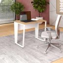 Ver imagem 1 de Mesa Industrial Escritório 90cm X 60cm Pés Metal F5 Office Cor:macadâmia com Branco