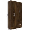 Ver imagem 4 de Guarda-Roupa Solteiro Conde 4 Portas 2 Gavetas Cor Cacau
