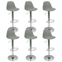 Ver imagem 1 de Kit 6 Banquetas Joly Luisa Eames Saarinen Base Giratória Cromada - Cinza