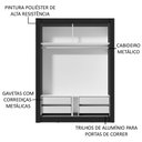 Ver imagem 5 de Guarda-Roupa Solteiro Madesa Dallas Plus 2 Portas de Correr 4 Gavetas Preto/Branco Cor:Preto/Branco