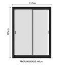 Ver imagem 3 de Guarda-Roupa Solteiro Madesa Dallas Plus 2 Portas de Correr 4 Gavetas Preto/Branco Cor:Preto/Branco