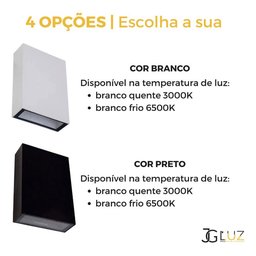 Arandela Blindada Efeito 2 Fachos Duplo Led 4w 3000k Oferta! - Branco - Bco Frio - 110v/220v - 5