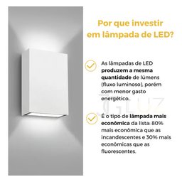 Arandela Blindada Efeito 2 Fachos Duplo Led 4w 3000k Oferta! - Branco - Bco Frio - 110v/220v - 6