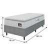 Cama Box Colchão Solteiro Espuma D33 Vangogh 88x67cm Branco/cinza Hellen Branco - 4