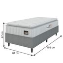 Ver imagem 4 de Cama Box Colchão Solteiro Espuma D33 Vangogh 88x67cm Branco/cinza Hellen Branco