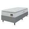 Cama Box Colchão Solteiro Espuma D33 Vangogh 88x67cm Branco/cinza Hellen Branco - 1
