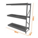 Ver imagem 2 de Mini Porta Pallet Slim Continuação 1,80x0,60x2m Estante para Armazenagem com Plano - Sa Gôndolas