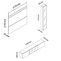 Home para Tv Luminare 1 Cristaleira Led Vidro Reflecta 100% Mdf Naturale - Gelius - 5