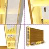 Home para Tv Luminare 1 Cristaleira Led Vidro Reflecta 100% Mdf Naturale - Gelius - 9