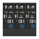 Ver imagem 1 de Livreiro Multiuso com 2 Gavetas Preto Fosco Kit com 3 - FdECOR
