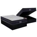 Ver imagem 1 de Conjunto Box Baú Casal: Colchão Molas Ortobom Nanolastic Airtech Progressive + Base Crc Suede