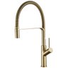 Torneira de Cozinha Gourmet Flexível Monocomando Dourada Escovada  Premium - 1