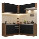 Ver imagem 3 de Armário de Cozinha Completa de Canto 349cm Rustic Preto Glamy Madesa 03