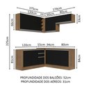 Ver imagem 4 de Armário de Cozinha Completa de Canto 349cm Rustic Preto Glamy Madesa 03