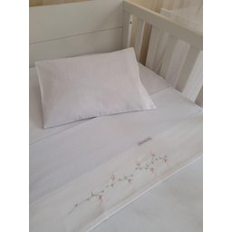 Conjunto de Lençol de Berço Ramo de flor rosa - 1