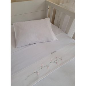 Conjunto de Lençol de Berço Ramo de flor rosa