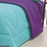 Edredom Dupla Face King Size Azul Turquesa com Roxo - 7