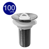 Kit com 100 Peças Válvula Ralo de Pia Cuba para Banheiro Lavatório Tanque Escoamento Metalizada - 2