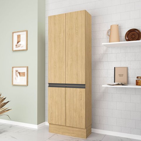 Paneleiro Planejado 4 Portas 70cm Nara CabeCasa MadeiraOriginals Marrom/Avena