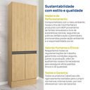 Ver mais imagens de Paneleiro Planejado 4 Portas 70cm Nara CabeCasa MadeiraOriginals Marrom/Avena