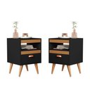 Ver imagem 1 de Kit Mesa Cabeceira 2 Unidades Erba Preto Ype