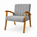 Ver imagem 4 de Kit 2 Poltronas Haley Decorativa Linho Sala Estar Área Gourmet Varanda Madeira Maciça:cinza