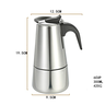 Cafeteira Italiana Aço Inox 300ml 6 Xícaras Cafezinho - 4
