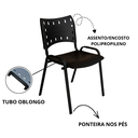 Ver imagem 5 de Kit 10 Cadeira ISO Base Preto Igreja, Escola, Escritório - Preto