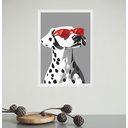 Ver imagem 2 de Quadro Cão Dalmata com Óculos Vermelho 45x34cm - com Vidro:moldura Preta