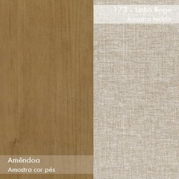 Conjunto 4 Cadeiras Astrid Amêndoa/Linho Bege - Móveis Lopas - 5