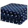 Manta Flannel Poá Solteiro Antialérgica Inverno Macio Quente:Azul Marinho - 2