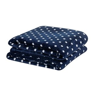 Manta Flannel Poá Solteiro Antialérgica Inverno Macio Quente:Azul Marinho