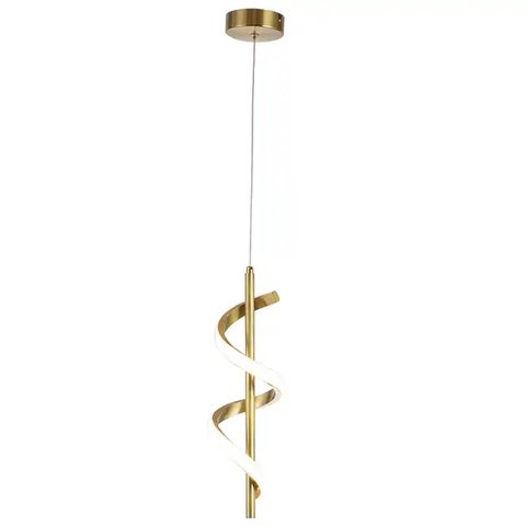 Pendente Espiral Dourado 40cm Led 12w 3200k Bivolt Paris Luz
